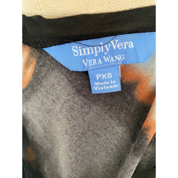 Simply Vera Vera Wang Brown Women's  V-Neck Body-con Mini Dress Petite XS - Picture 7 of 8